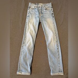 Re/Done Originals Straight Leg Blue Jeans size 24 Vintage Stone